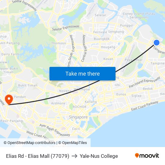 Elias Rd - Elias Mall (77079) to Yale-Nus College map