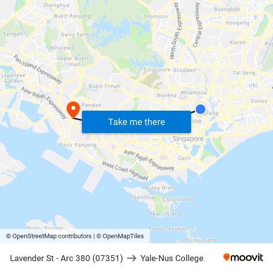 Lavender St - Arc 380 (07351) to Yale-Nus College map