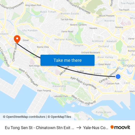 Eu Tong Sen St - Chinatown Stn Exit C (05013) to Yale-Nus College map