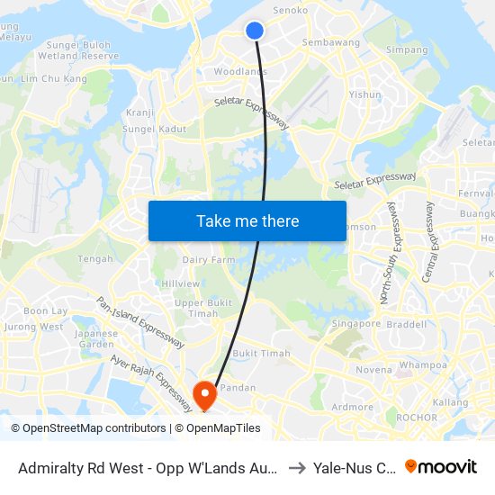 Admiralty Rd West - Opp W'Lands Auto Hub (47041) to Yale-Nus College map