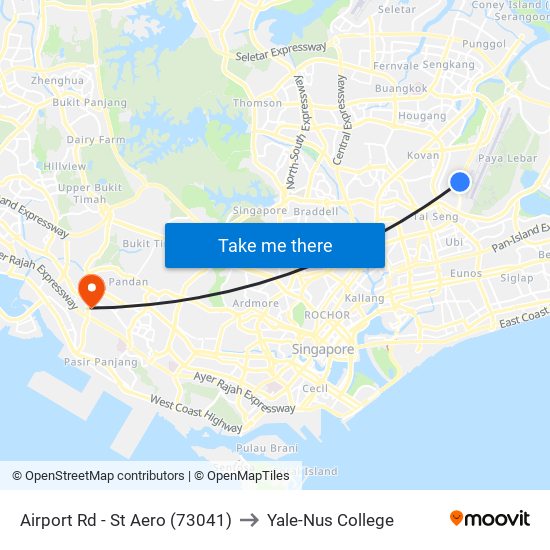 Airport Rd - St Aero (73041) to Yale-Nus College map