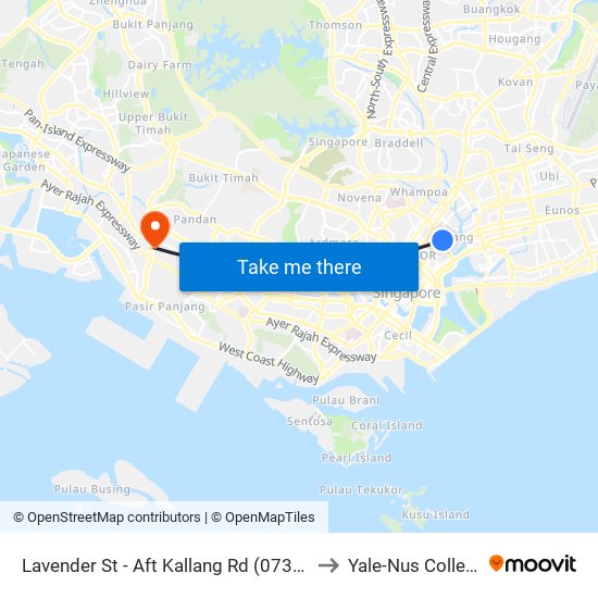 Lavender St - Aft Kallang Rd (07371) to Yale-Nus College map