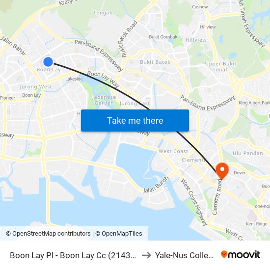 Boon Lay Pl - Boon Lay Cc (21439) to Yale-Nus College map