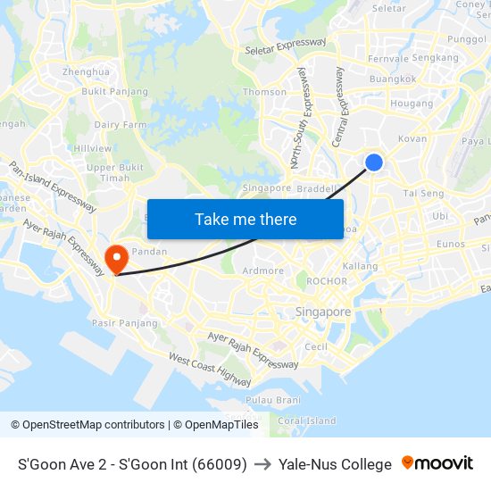 S'Goon Ave 2 - S'Goon Int (66009) to Yale-Nus College map