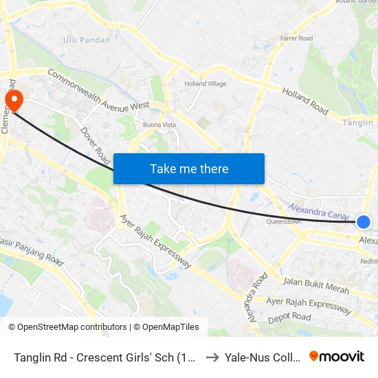 Tanglin Rd - Crescent Girls' Sch (10329) to Yale-Nus College map