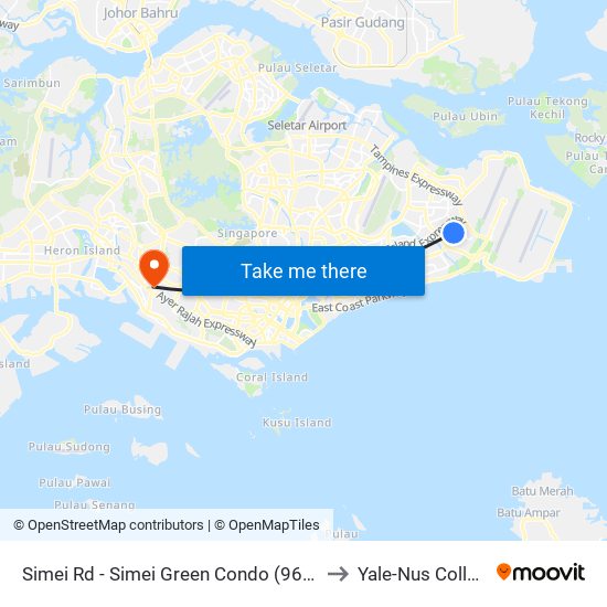 Simei Rd - Simei Green Condo (96201) to Yale-Nus College map