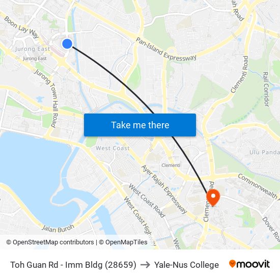 Toh Guan Rd - Imm Bldg (28659) to Yale-Nus College map