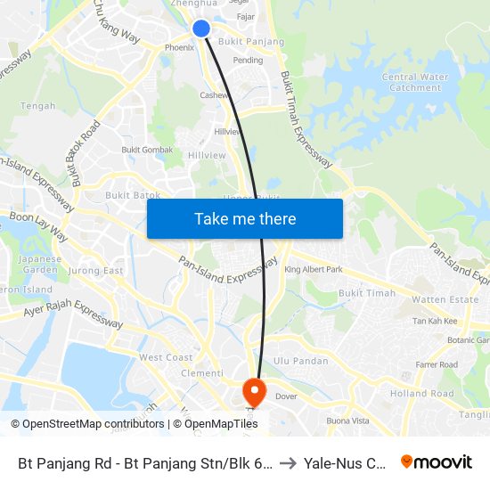 Bt Panjang Rd - Bt Panjang Stn/Blk 604 (44251) to Yale-Nus College map