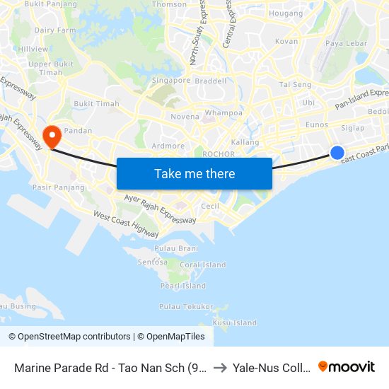 Marine Parade Rd - Tao Nan Sch (92069) to Yale-Nus College map