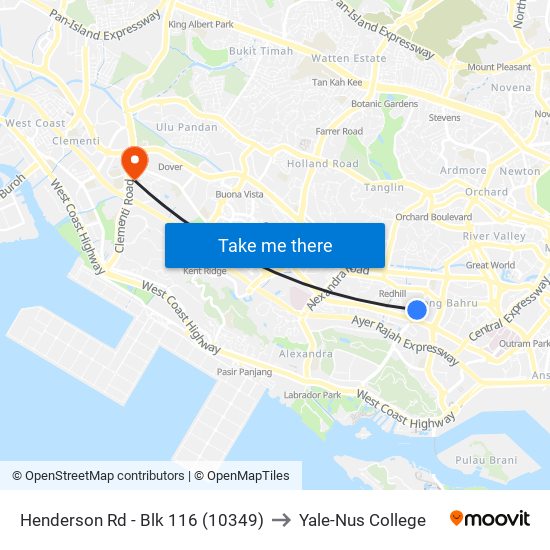 Henderson Rd - Blk 116 (10349) to Yale-Nus College map