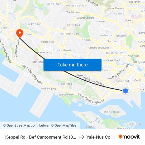 Keppel Rd - Bef Cantonment Rd (05641) to Yale-Nus College map