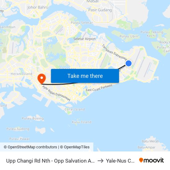 Upp Changi Rd Nth - Opp Salvation Army (97019) to Yale-Nus College map