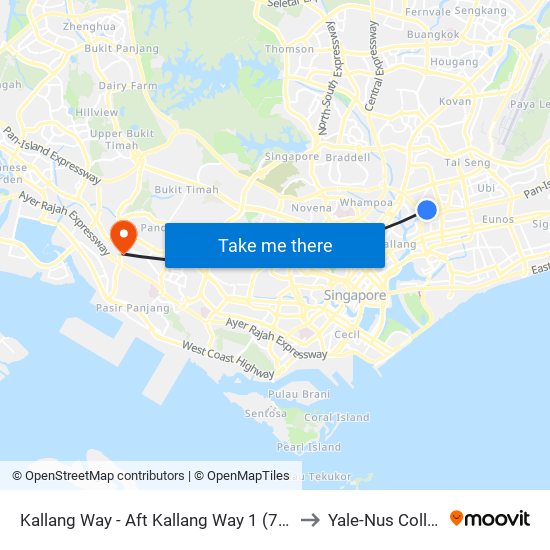 Kallang Way - Aft Kallang Way 1 (70321) to Yale-Nus College map