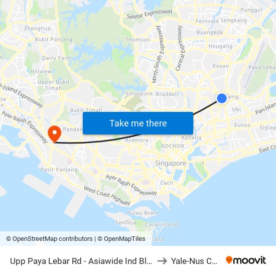 Upp Paya Lebar Rd - Asiawide Ind Bldg (70291) to Yale-Nus College map