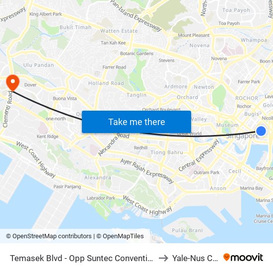 Temasek Blvd - Opp Suntec Convention Ctr (02159) to Yale-Nus College map