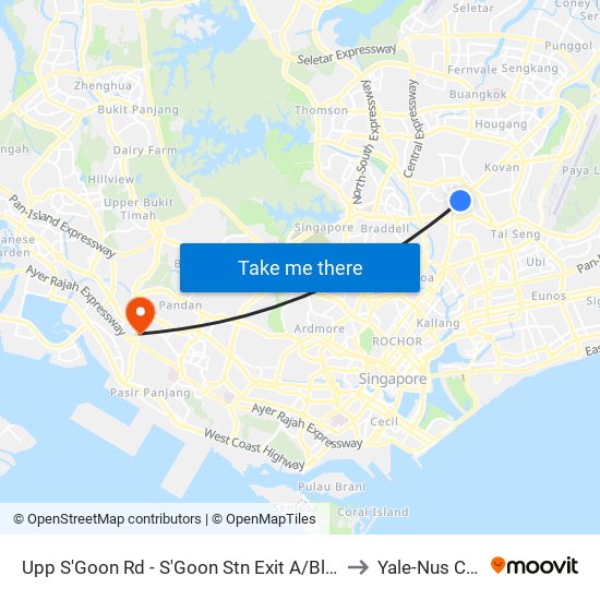 Upp S'Goon Rd - S'Goon Stn Exit A/Blk 413 (62139) to Yale-Nus College map