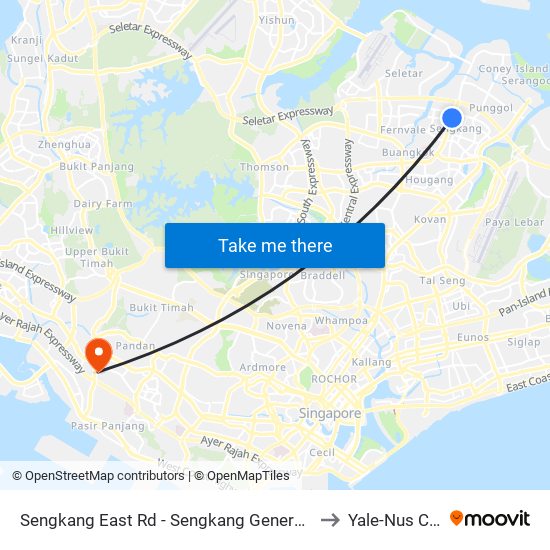 Sengkang East Rd - Sengkang General Hosp (67419) to Yale-Nus College map