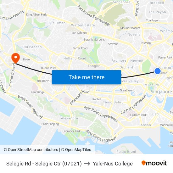 Selegie Rd - Selegie Ctr (07021) to Yale-Nus College map