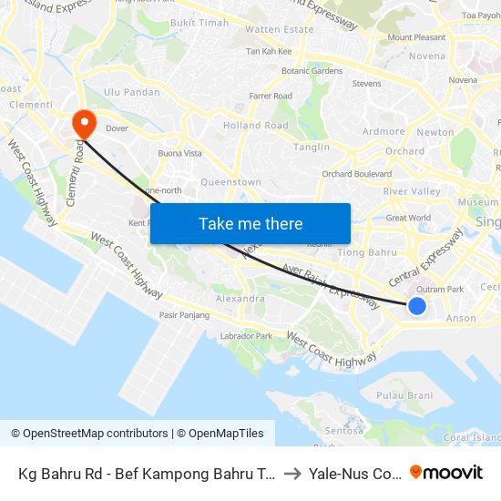 Kg Bahru Rd - Bef Kampong Bahru Ter (10041) to Yale-Nus College map