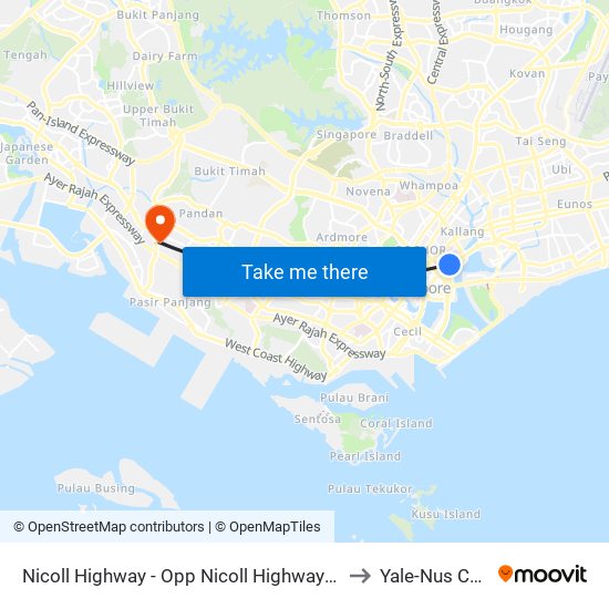 Nicoll Highway - Opp Nicoll Highway Stn (80161) to Yale-Nus College map
