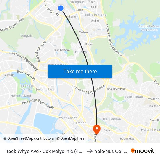 Teck Whye Ave - Cck Polyclinic (44299) to Yale-Nus College map