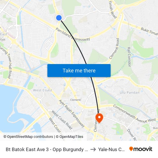 Bt Batok East Ave 3 - Opp Burgundy Hill (42311) to Yale-Nus College map