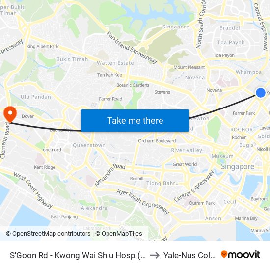 S'Goon Rd - Kwong Wai Shiu Hosp (60101) to Yale-Nus College map