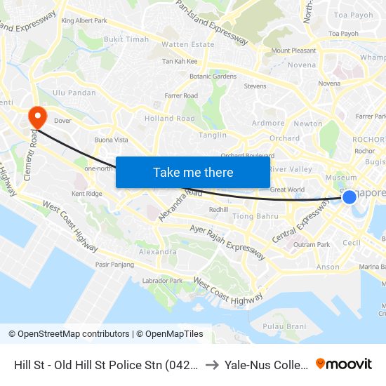 Hill St - Old Hill St Police Stn (04223) to Yale-Nus College map