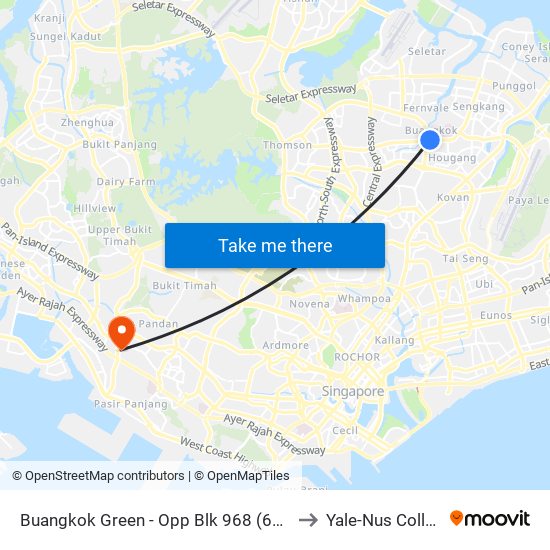 Buangkok Green - Opp Blk 968 (66481) to Yale-Nus College map