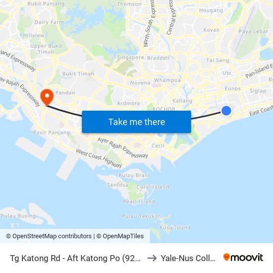 Tg Katong Rd - Aft Katong Po (92161) to Yale-Nus College map