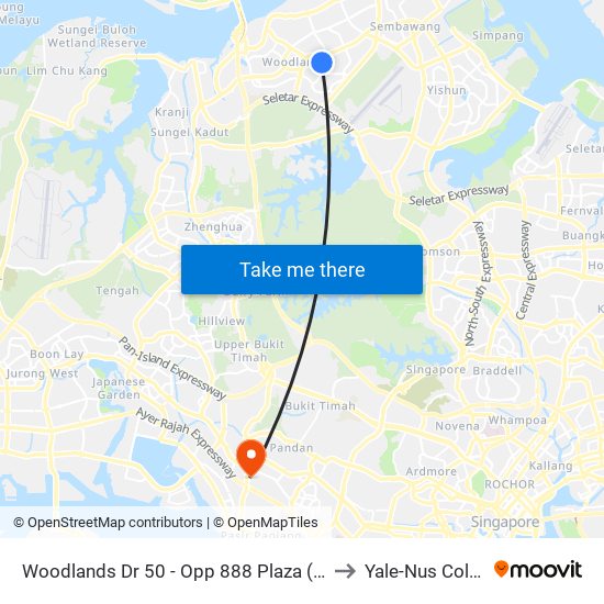 Woodlands Dr 50 - Opp 888 Plaza (46679) to Yale-Nus College map