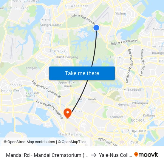 Mandai Rd - Mandai Crematorium (48071) to Yale-Nus College map