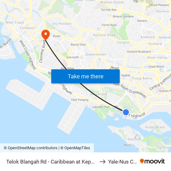 Telok Blangah Rd - Caribbean at Keppel Bay (14131) to Yale-Nus College map