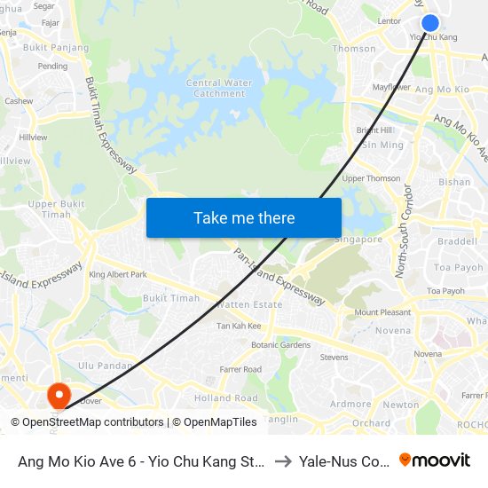 Ang Mo Kio Ave 6 - Yio Chu Kang Stn (55189) to Yale-Nus College map