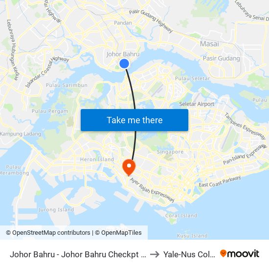Johor Bahru - Johor Bahru Checkpt (46219) to Yale-Nus College map