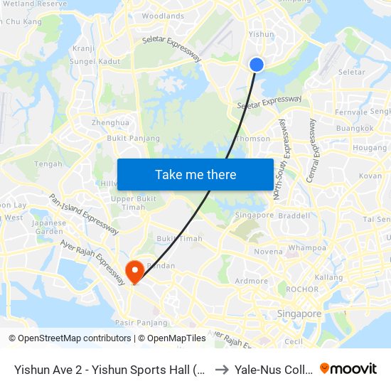 Yishun Ave 2 - Yishun Sports Hall (59039) to Yale-Nus College map