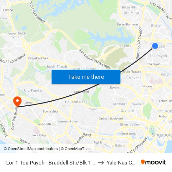 Lor 1 Toa Payoh - Braddell Stn/Blk 106 (52179) to Yale-Nus College map