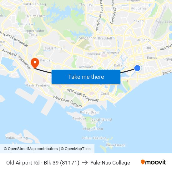 Old Airport Rd - Blk 39 (81171) to Yale-Nus College map