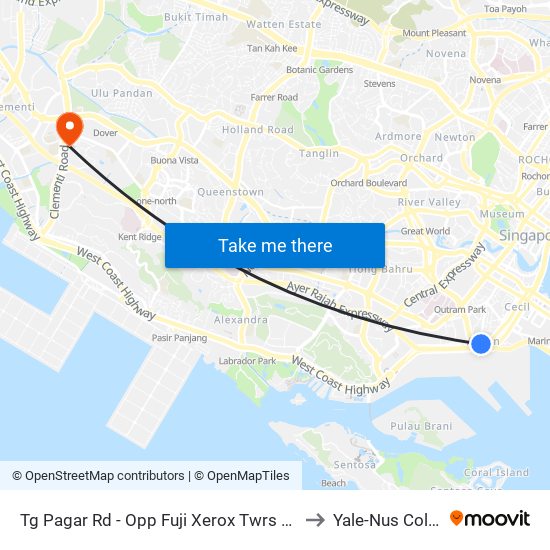 Tg Pagar Rd - Opp Fuji Xerox Twrs (05651) to Yale-Nus College map