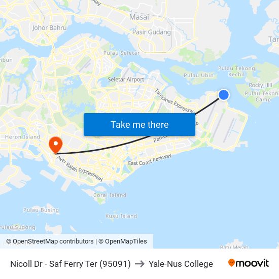 Nicoll Dr - Saf Ferry Ter (95091) to Yale-Nus College map