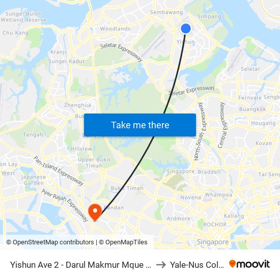 Yishun Ave 2 - Darul Makmur Mque (59259) to Yale-Nus College map