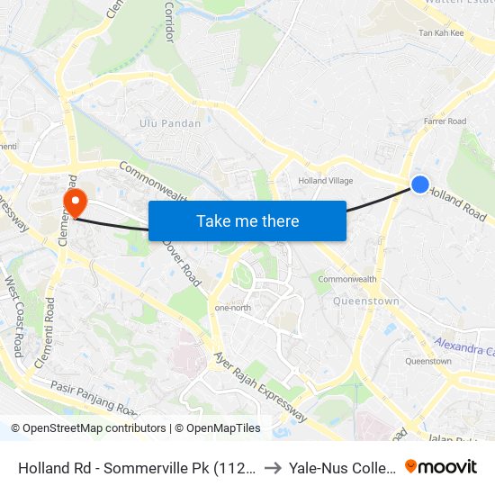 Holland Rd - Sommerville Pk (11229) to Yale-Nus College map