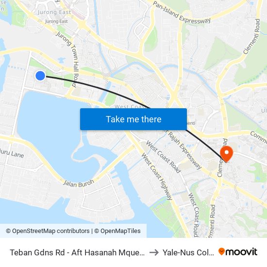 Teban Gdns Rd - Aft Hasanah Mque (20239) to Yale-Nus College map