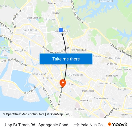 Upp Bt Timah Rd - Springdale Condo (43019) to Yale-Nus College map