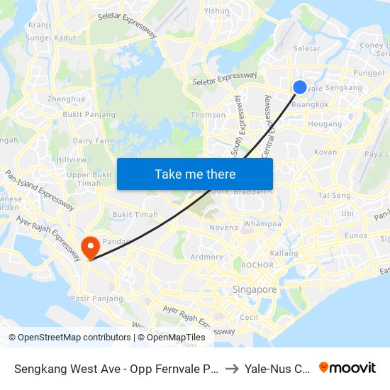 Sengkang West Ave - Opp Fernvale Pr Sch (67491) to Yale-Nus College map