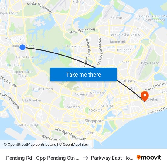 Pending Rd - Opp Pending Stn (44221) to Parkway East Hospital map