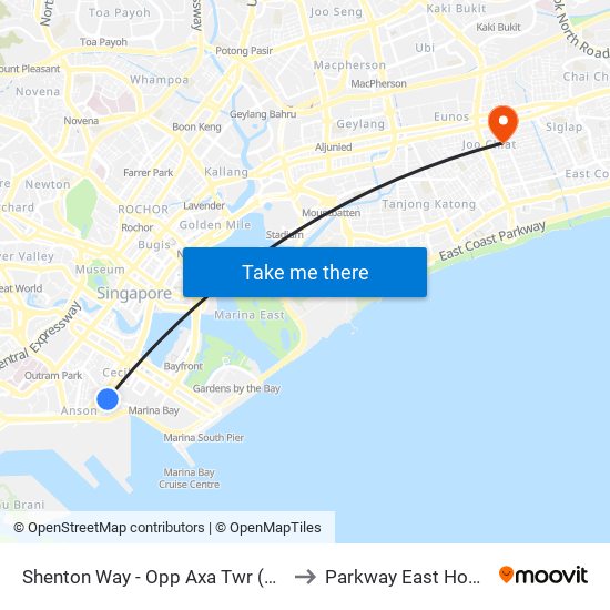 Shenton Way - Opp Axa Twr (03217) to Parkway East Hospital map
