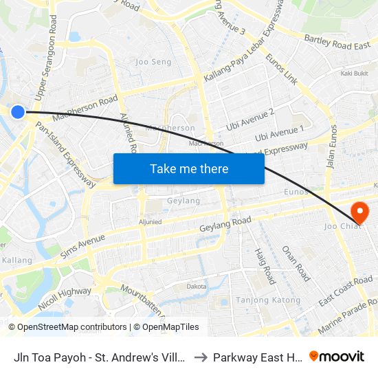 Jln Toa Payoh - St. Andrew's Village (60081) to Parkway East Hospital map