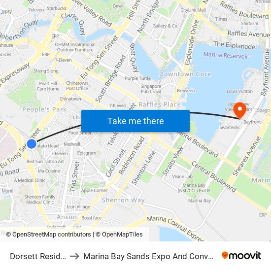 Dorsett Residences to Marina Bay Sands Expo And Convention Centre map