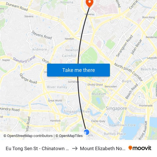 Eu Tong Sen St - Chinatown Stn Exit C (05013) to Mount Elizabeth Novena Hospital map